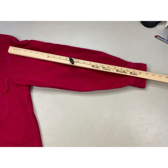 VINTAGE Carhartt Mens Medium Double Pocket Chamois Flannel Button Shirt USA 90s - Picture 8 of 12